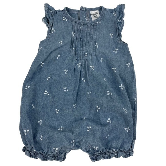 Carter’s Baby One Piece Shorts Romper | 3 Months | Blue - Picture 1 of 9